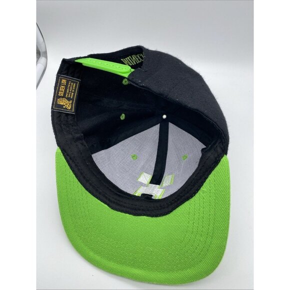 Minecraft Black Green Adjustable Baseball Cap Hat Snap-back Golden Lion OSFM - Picture 6 of 7